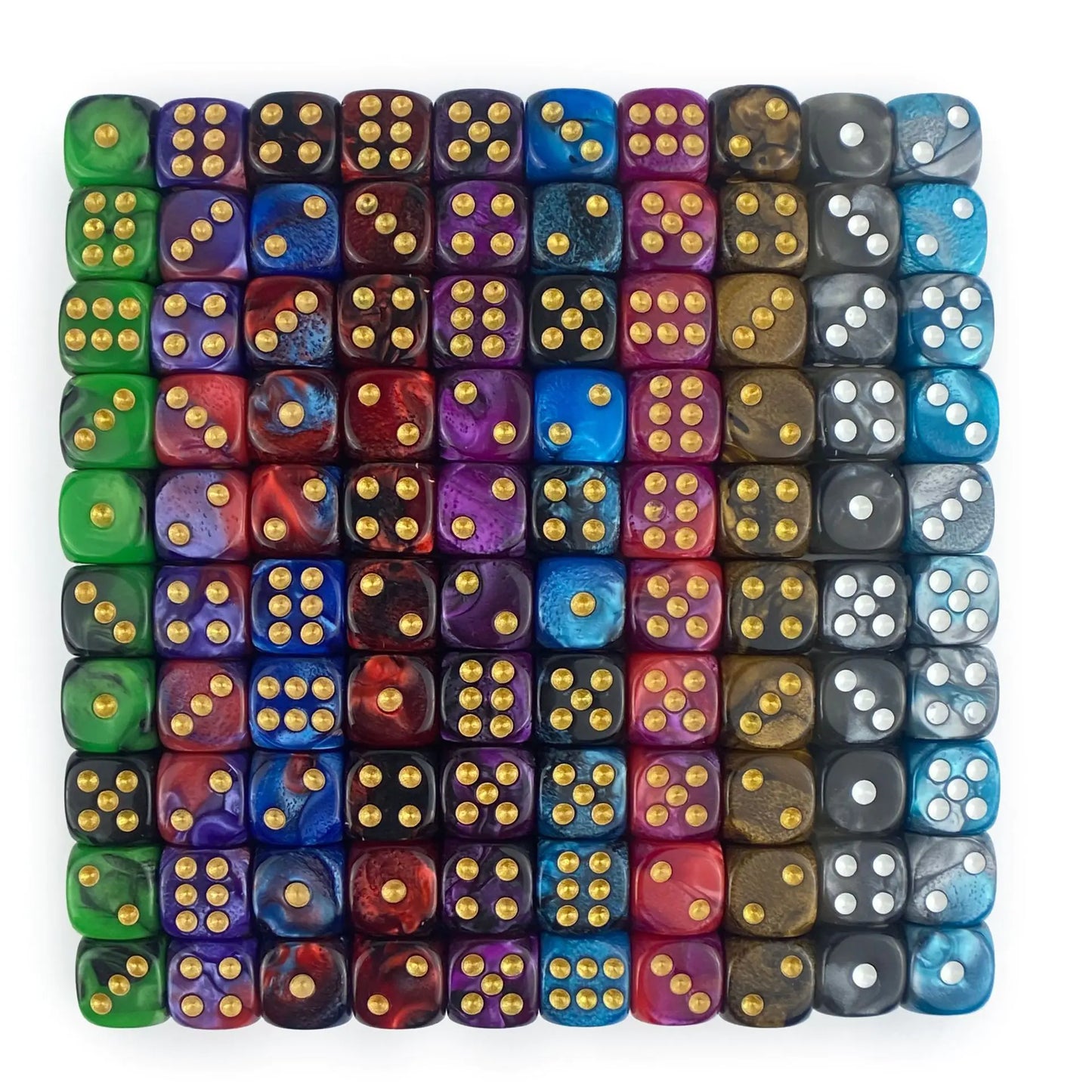 12mm Dual-Color Rounded D6 Dice for Board Games