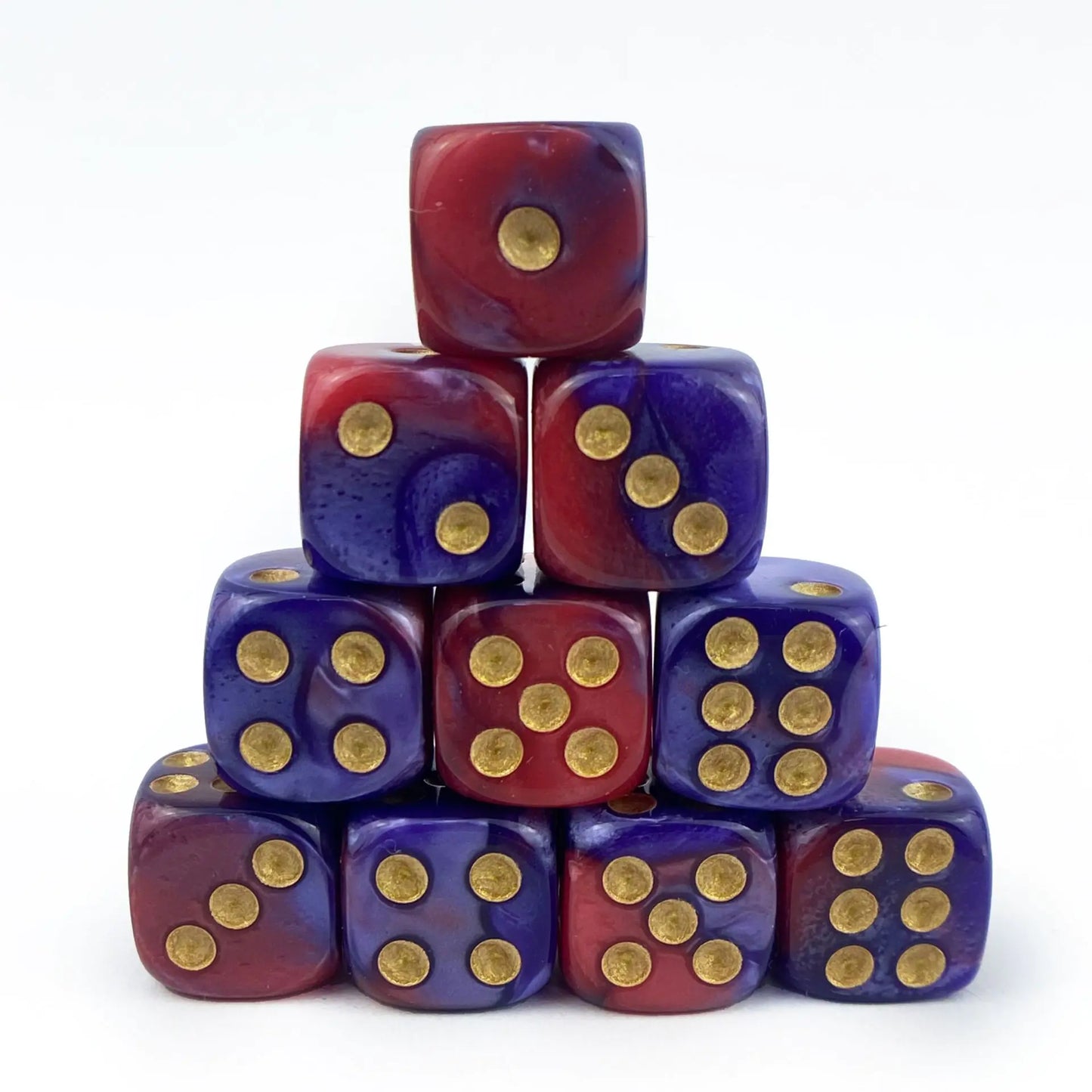 12mm Dual-Color Rounded D6 Dice for Board Games